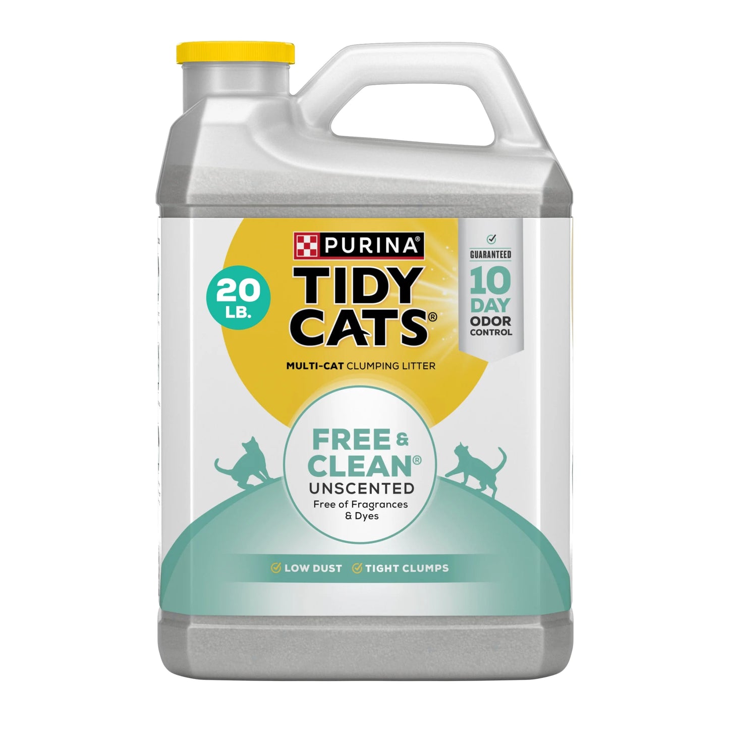 Purina Free & Clean Unscented Cat Litter, Scoopable, Low Dust, Odor Control, 14 Lb. Jug