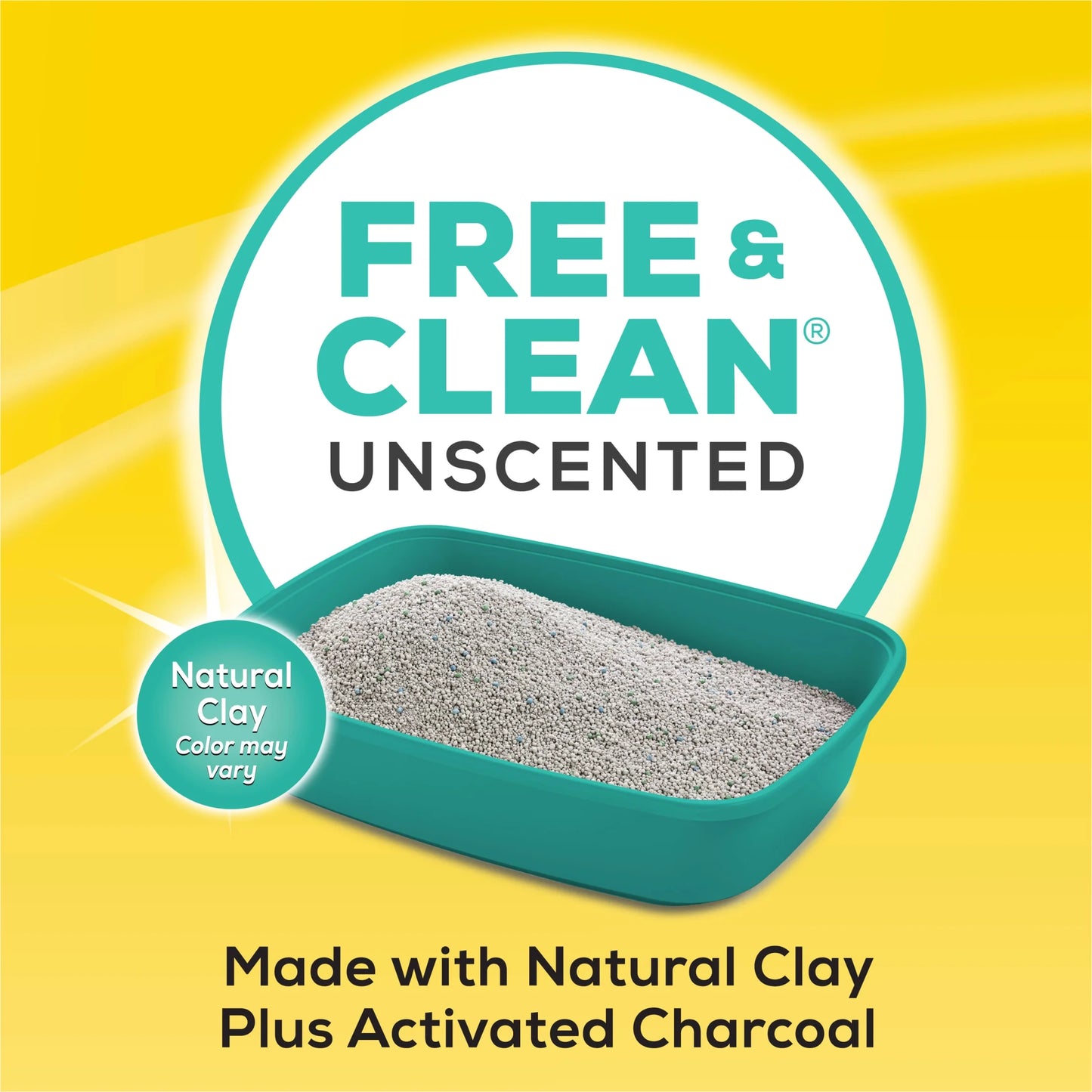 Purina Free & Clean Unscented Cat Litter, Scoopable, Low Dust, Odor Control, 14 Lb. Jug