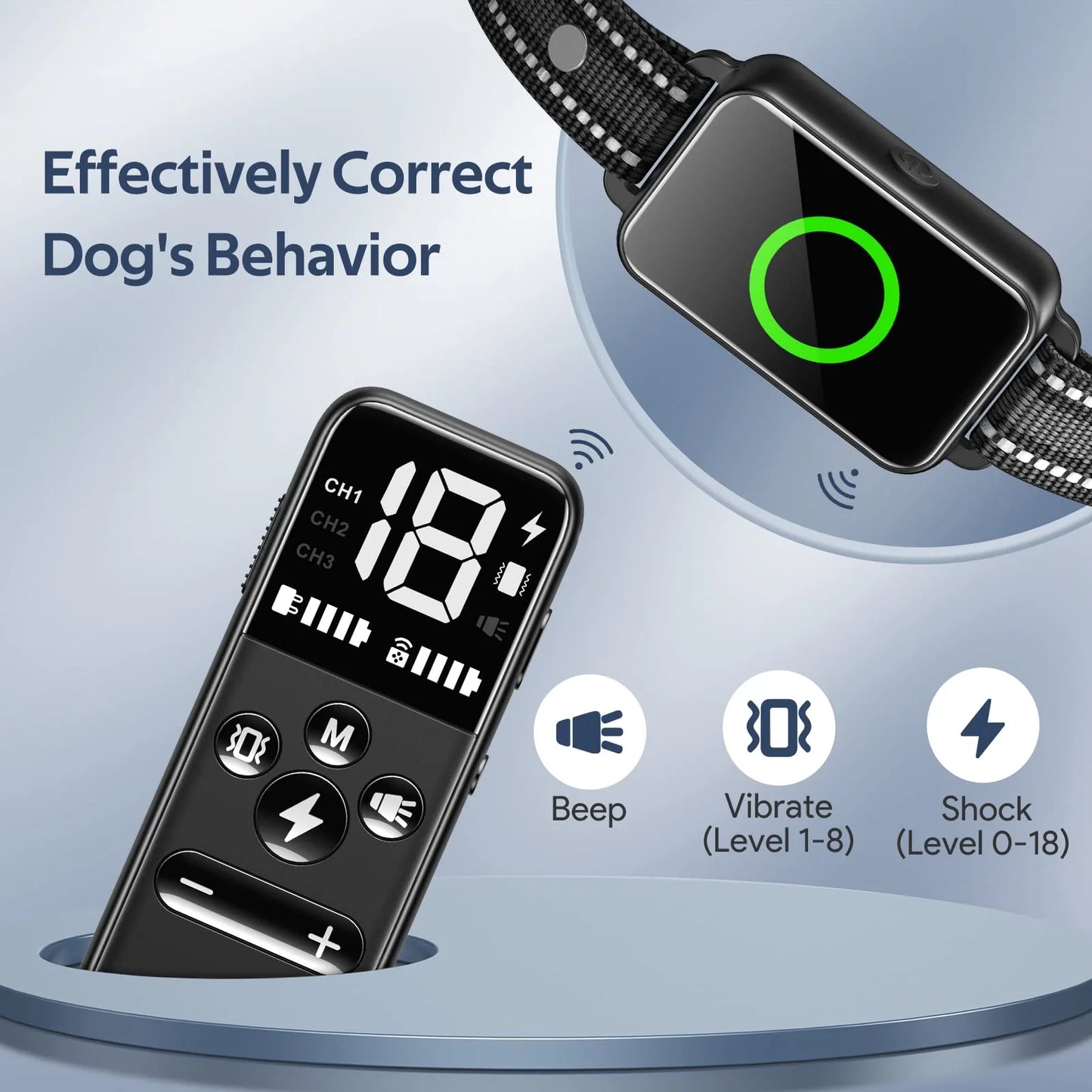 Dog Shock Collar, Training Collar with Remote for Puppies,Small, Medium, Large Dogs