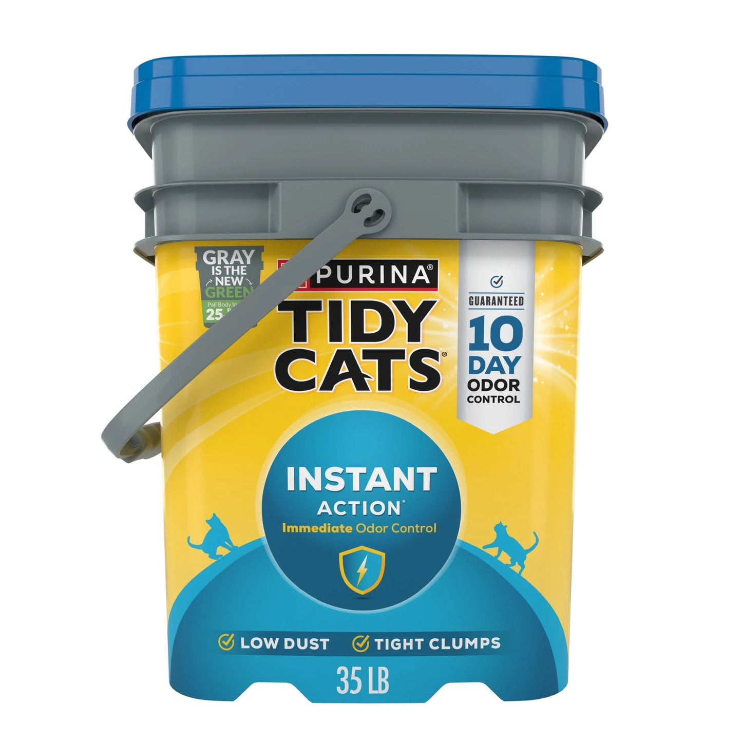Purina Instant Action Clumping Cat Litter, Natural, Low Dust, Odor Control, 35 Lb. Pail