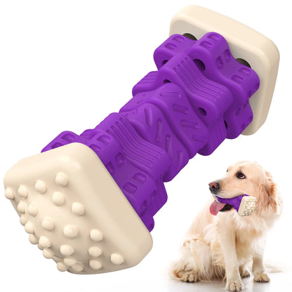 Interactive Dog Chew Toy–Brightly Colored Dog Enrichment Toy for Aggressive Chewers-Purple
